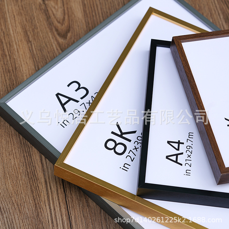 Narrow Edge Photo Frame Wall Hanging A4 Certificate A3 License Frame 4K8K 50X70 60X90 Manufacturer Customized Framed Narrow Picture Frame