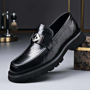 Leather Shoes Men's Slip-on Business dress Shoes Men's extra large size British style platform shoes men's wedding shoes