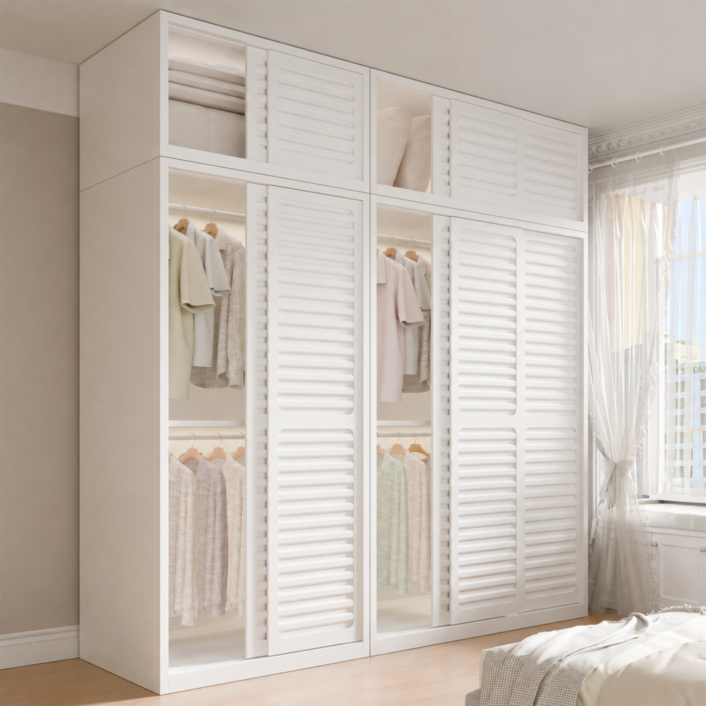 Steel wardrobe 2026 new popular model, formaldehyde-free bedroom metal storage cabinet, home sliding door small apartment closet