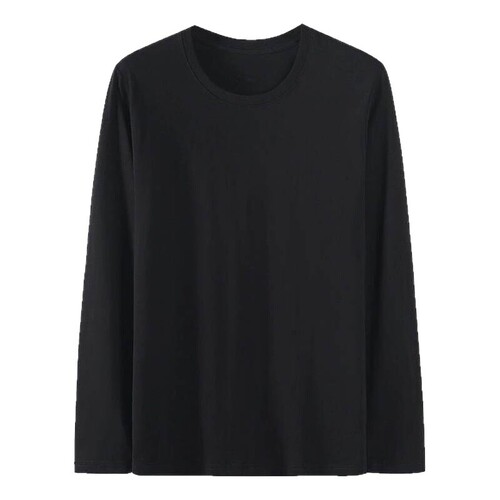 Men's Loose Fit Long Sleeve T-Shirt in Autumn, Versatile and Easy-to-Combine, Hong Kong Style Trend Brand, Plain Color Top, Simple and Casual Round Neck Base Shirt