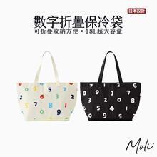 现货日本新款sou~可折叠保温包便携加厚饭盒袋野餐冰包托特单肩包