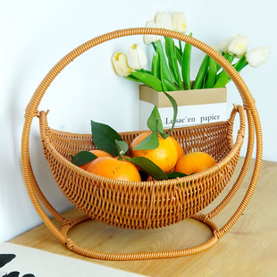 Rattan-like creative fruit basket cradle living room light luxury storage basket household snack plate candy afternoon tea tray basket