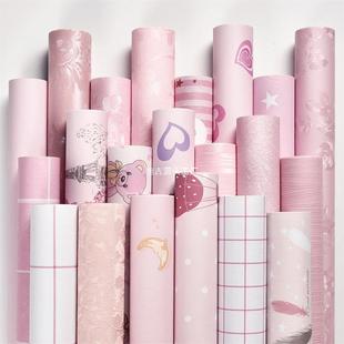 Dormitory Wallpaper Self-adhesive Home Bedroom Warm Pink Girl Room College Student Dormitory Waterproof and Moisture-proof Wallpaper