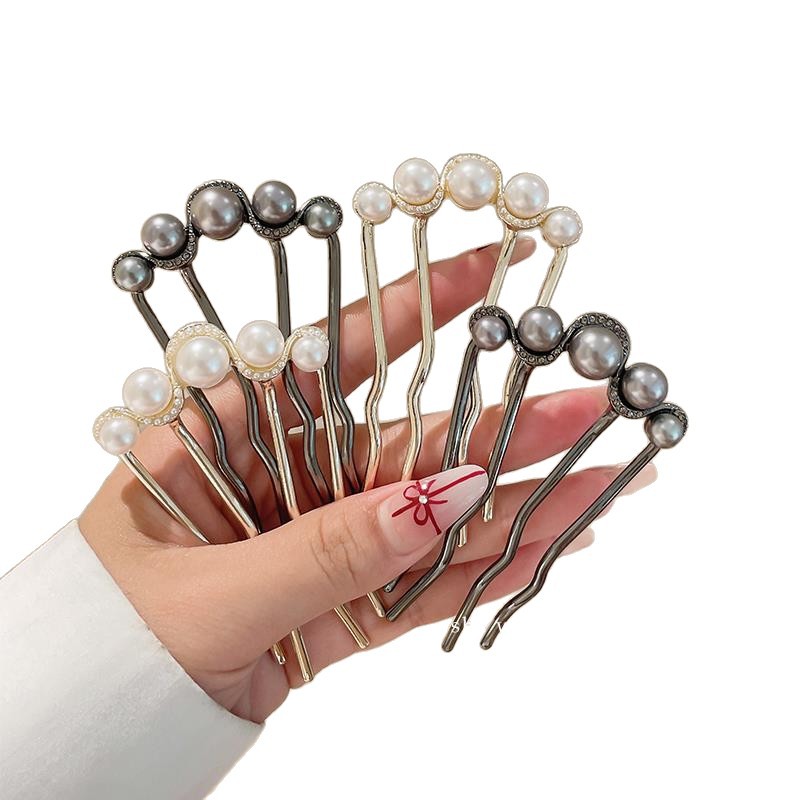 Temperamento en forma de U pinzas de pelo japonesas y coreanas 2025 nuevo simple pinzas de cabello de cabeza de cabeza de bola de cabeza de cabello de cabello