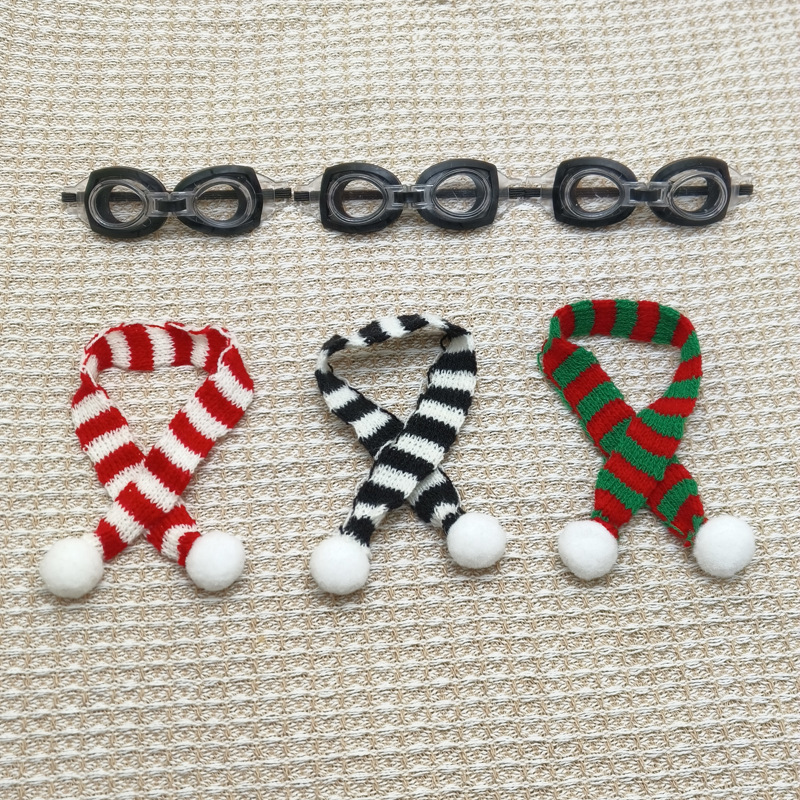 인형 스카프 니트 울 스카프 크리스마스 할로윈 빨강 흰색 빨강 초록 흑백 미니 장식 인스 스타일
