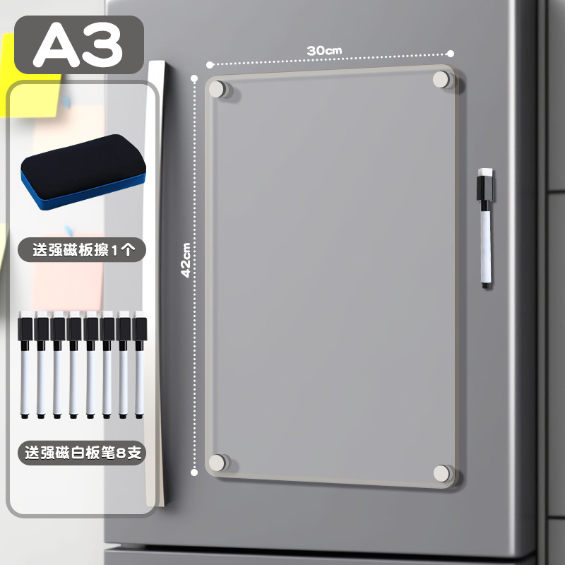 Transfronterizo acrílico tablero de escritura adsorción magnética refrigerador mensaje de nota borrable DIY plan de visualización