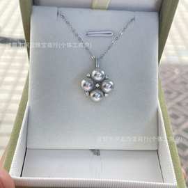 诸暨珍珠4-5mm天然珍珠弹力绳珍珠手链近正圆微微瑕炫彩极强光