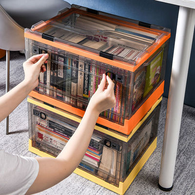 Storage box fold book household Plastic storage box student Arrangement Book Box transparent storage box Storage