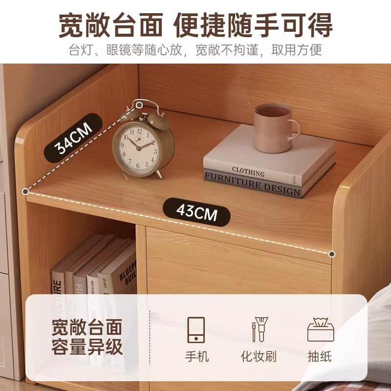 Mesa de cabecera doméstica dormitorio pequeño almacenamiento creativo pequeño gabinete simple estante de cama multifuncional 2026 venta caliente