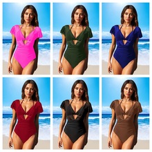 2026新款欧美跨境亚马逊女士感显瘦温泉泳装系带比基尼两件套泳衣