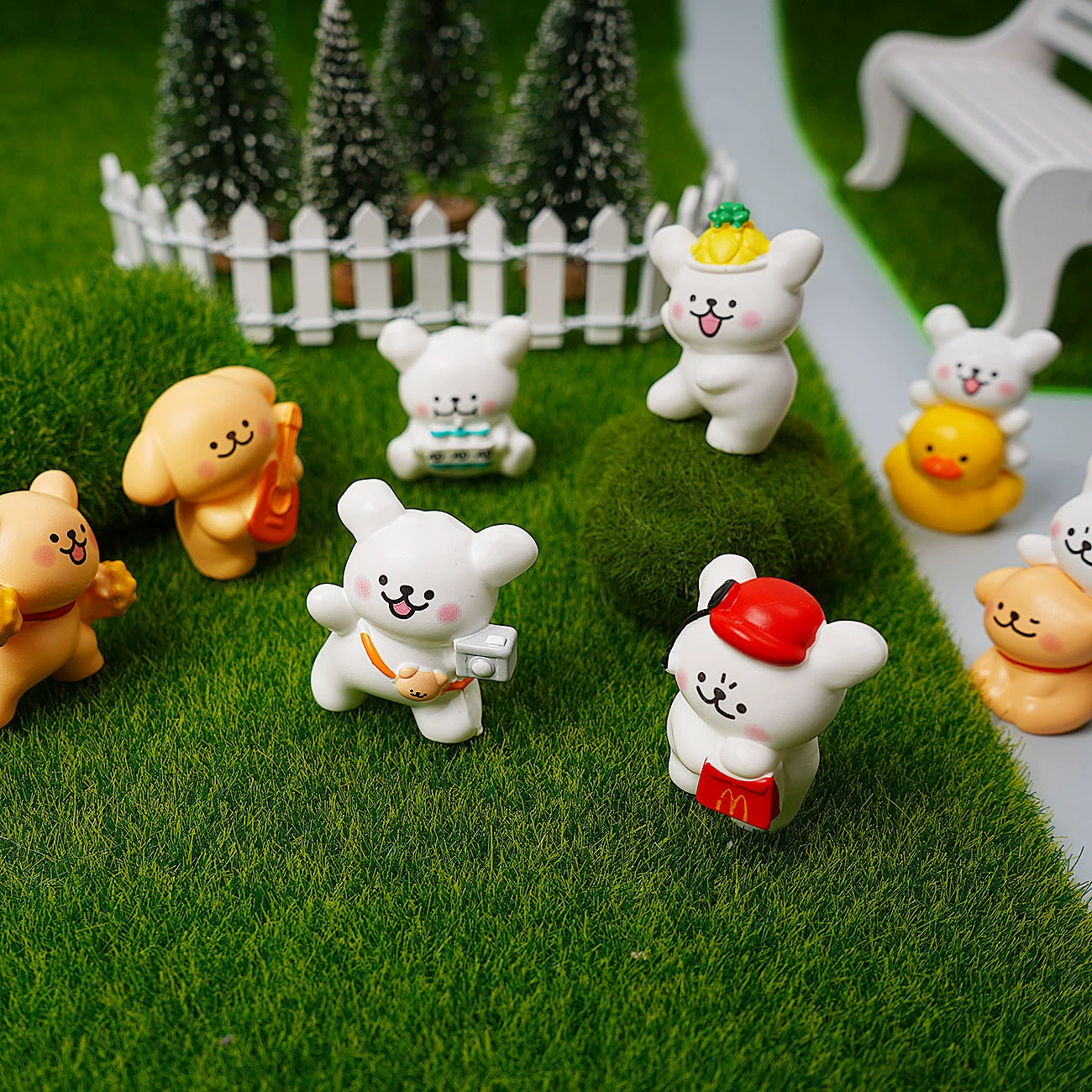 Микро-ландшафтный орнамент аксессуары мини-линии щенок украшение смола ремесла автомобиль нагруженный столешница маленький украшение