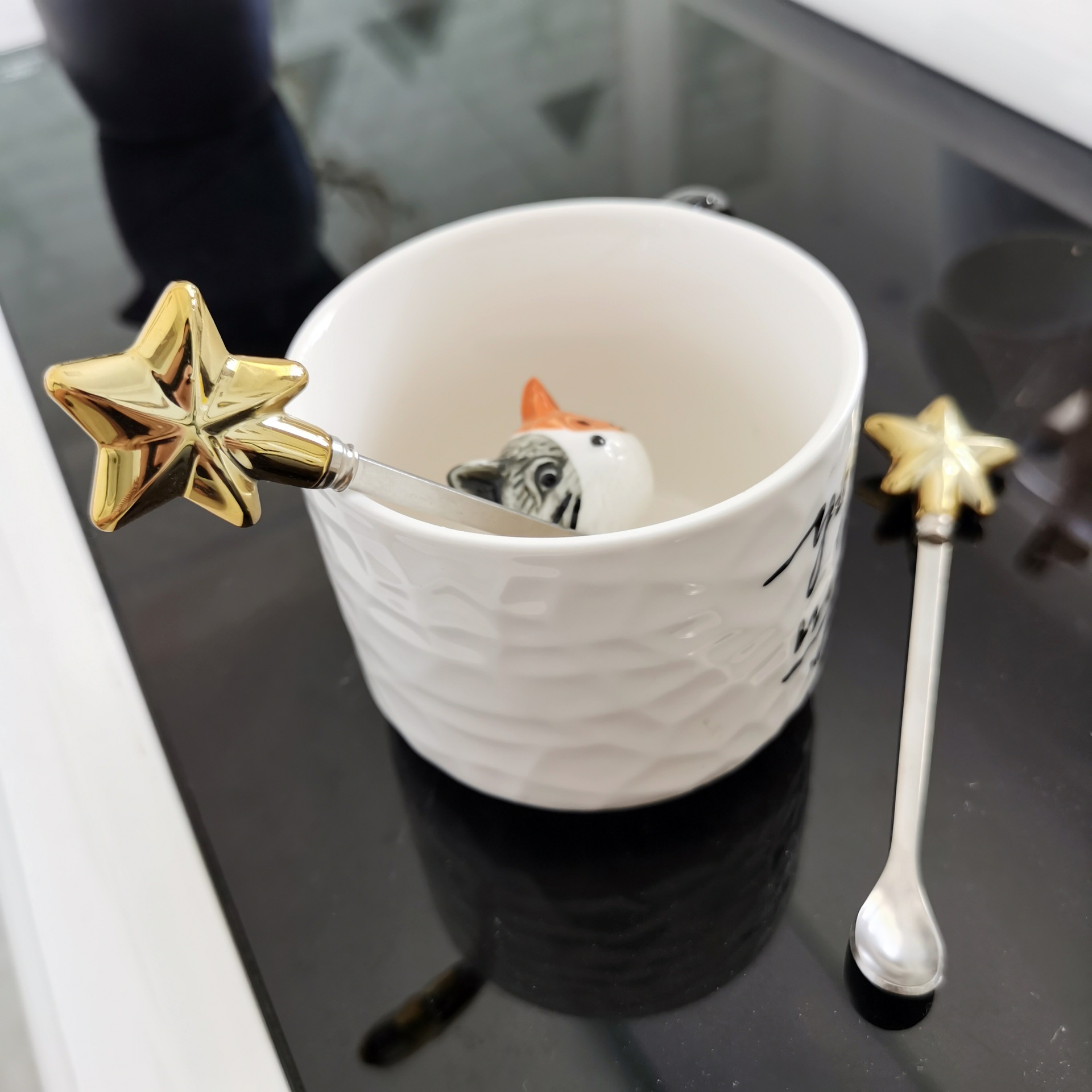 Cuchara de estrella de cinco puntas cuchara de acero inoxidable estilo coreano personalizado regalo de Navidad cuchara sopa