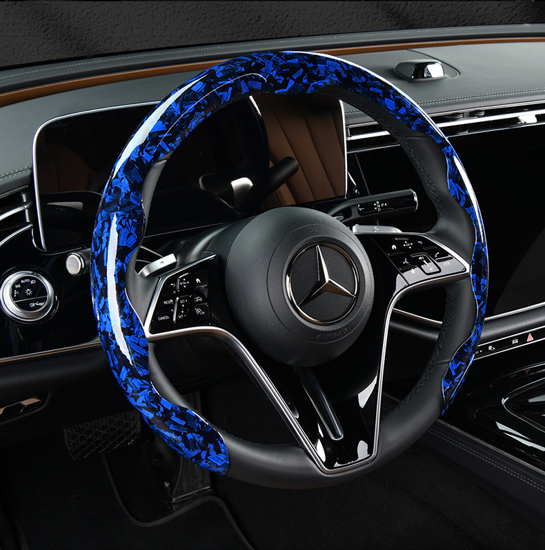 2025 new 5D headband forged carbon maple pattern card type car steering wheel cover factory direct sales of a generation of hair
