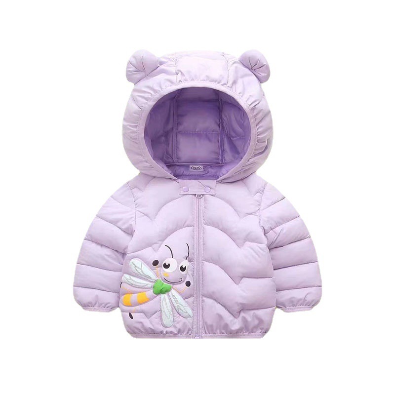 Ropa para niños 2024 Otoño e Invierno nueva ropa acolchada de algodón para niños tela antiincrustante láser para bebés niños y niñas con capucha ropa acolchada de algodón