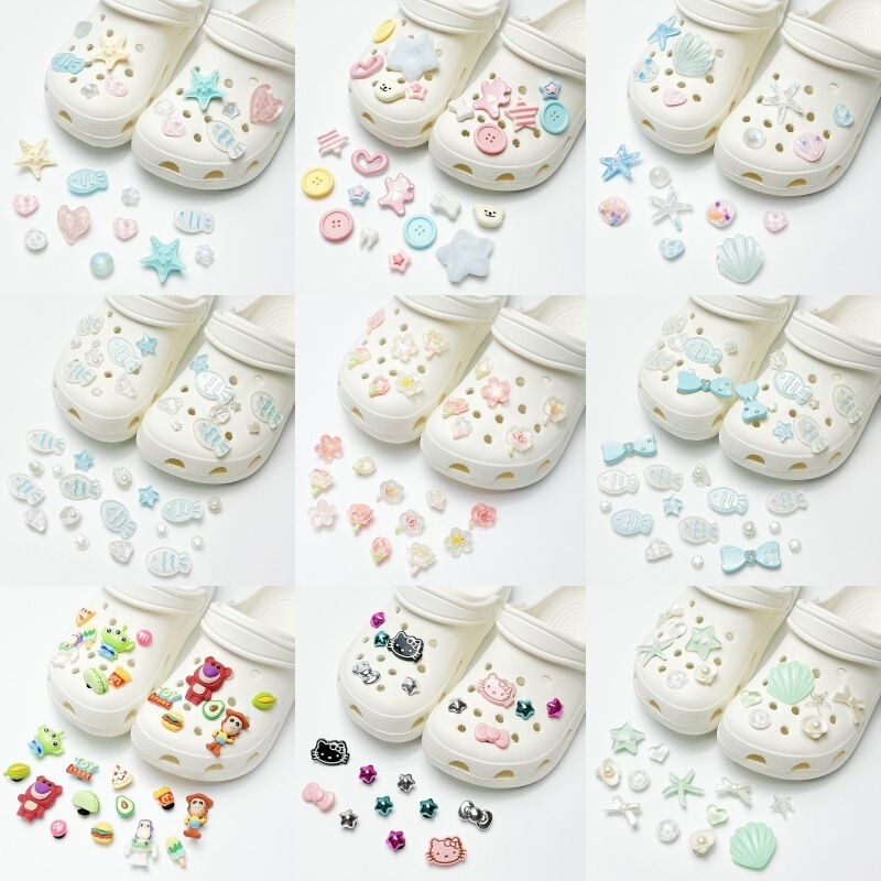 Ocean Heart Cave Shoes Shoe Flower Shoe Buckle Pearl Shell Shoe Flower Starfish Diy Decoration Accessories Removable Accessories
