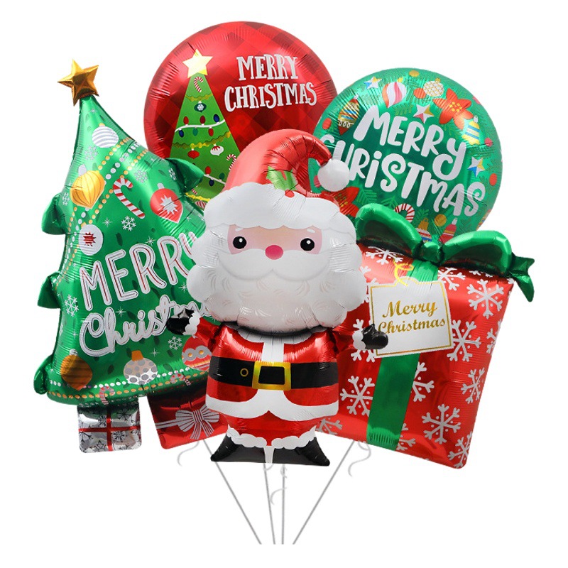 Tienda ventana Decoración Accesorios juguete globo Navidad caramelo muleta ancianos muñeco de nieve árbol de Navidad globo foto