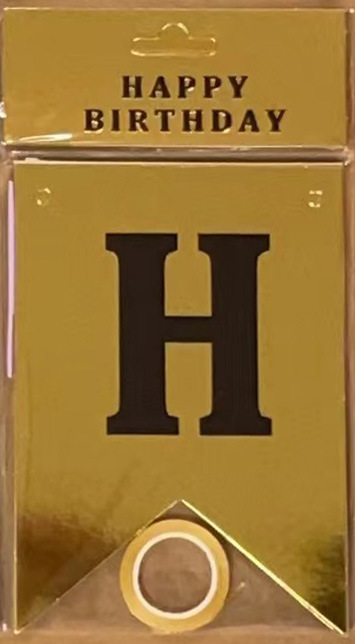 HAPPY BIRTHDAY fiesta de cumpleaños en inglés diseño diagonal de bandera de cola de mermaid letras banderas de color