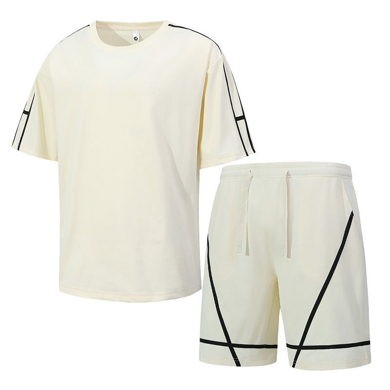 2025 verano nuevo estilo pantalones cortos de manga corta para hombres adolescentes traje de ocio deportivo marca de moda casual traje de dos piezas para hombres