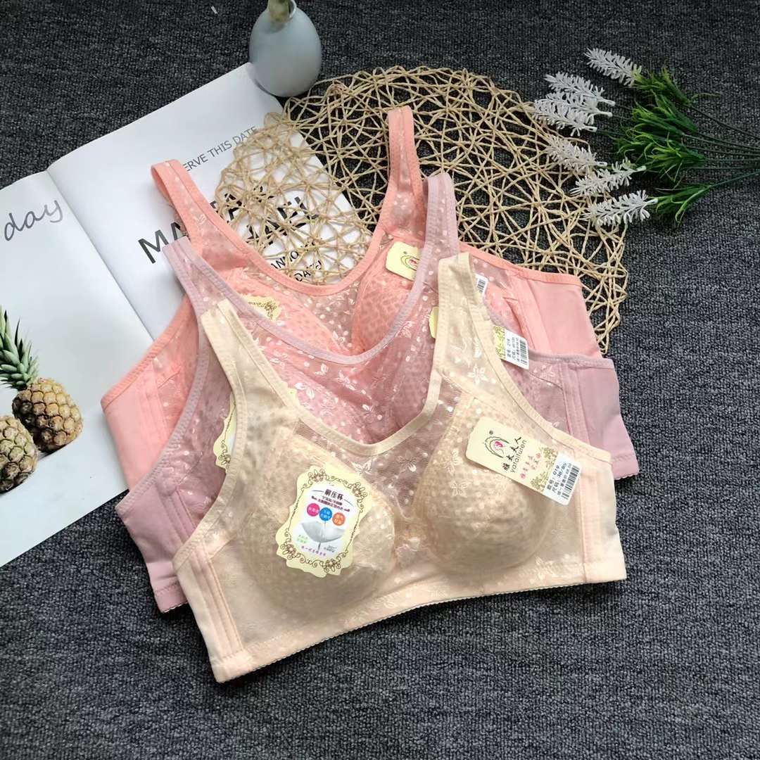 Pechos de verano pequeños ropa interior delgada encaje cómodo transpirable ajustable pechos grandes sin anillo de acero bra mayorista