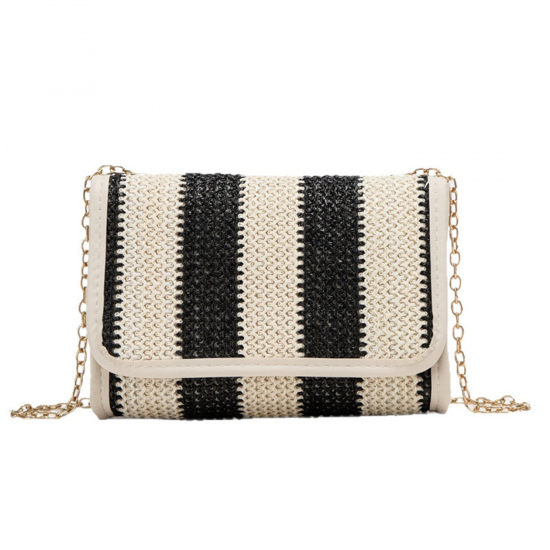 Bolso de verano para mujeres 2025, nuevo estilo de tela tejida bolso de paja de moda bolso de hombro con cámara bolso de mochila un cabello image 6
