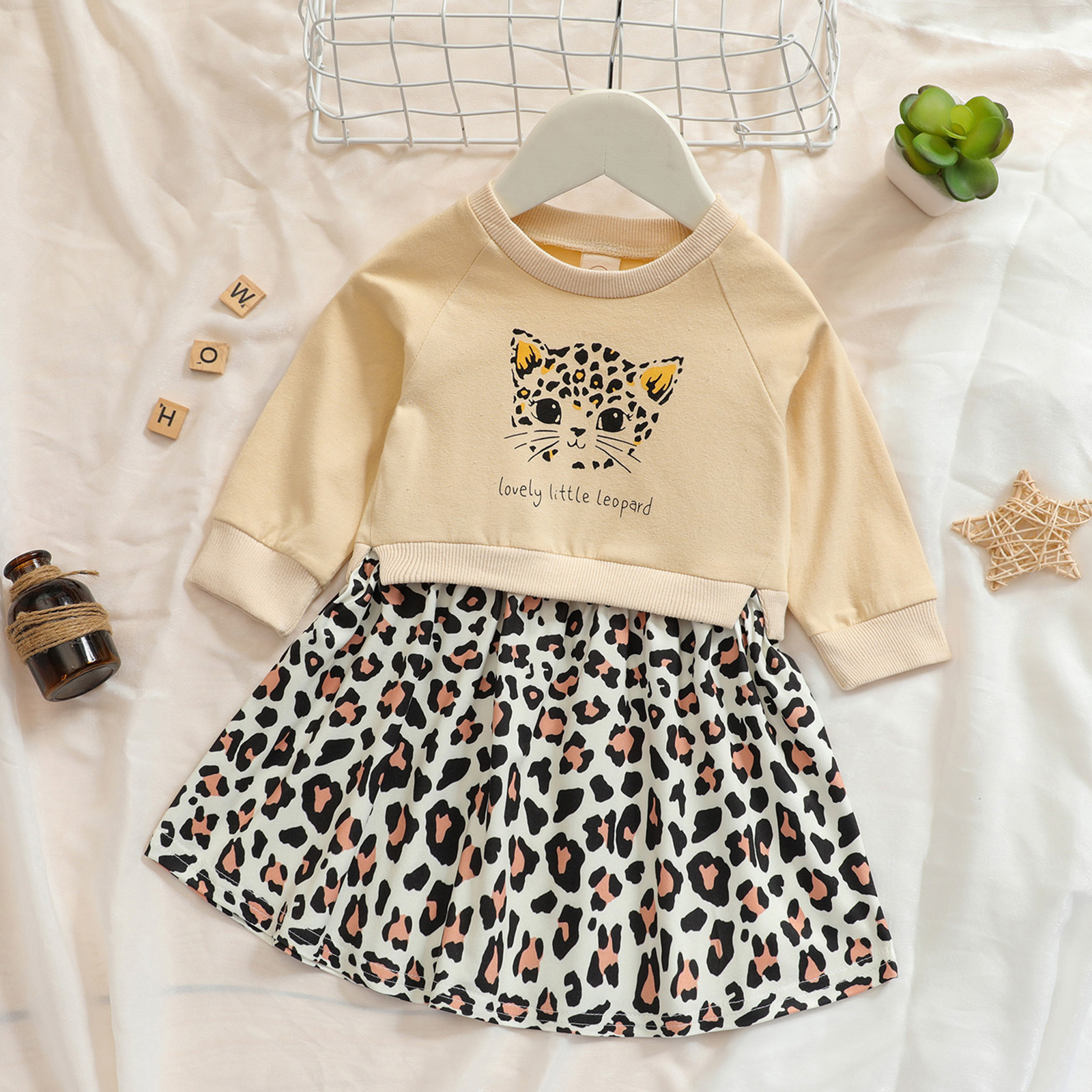 Casual Leopard Cotton Girls Dresses display picture 1