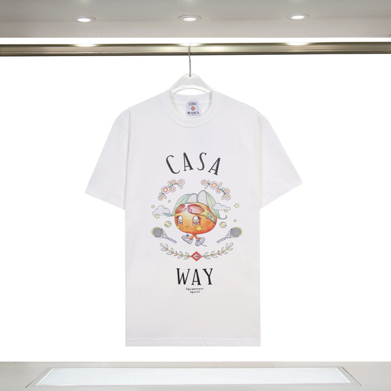 メンズ半袖 260g カサブランカ半袖 2025 春夏新作 カラープリント CASA ピュアコットン半袖|undefined