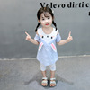 Summer clothing, rabbit, set girl's, season 2021, new collection, with short sleeve, Korean style, suitable for import, children's clothing, wholesale