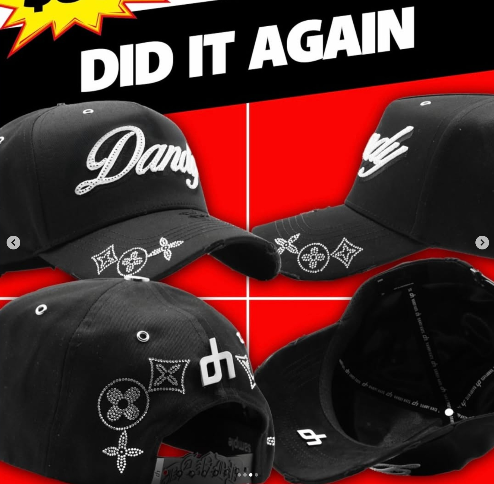 Nuevo Meike Duo Dandy bordado ajustable gorra de boca de pato borde curvo gorra de béisbol con diamantes barba tío
