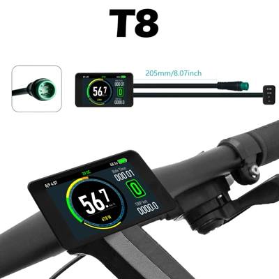 Mountain bike modified electric vehicle accessories T8 color screen instrument compatible with a variety of communication protocols 24-72V (Elektromobil cihazları)