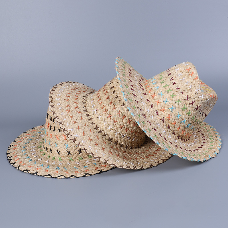 Women's Lady Simple Style Geometric Big Eaves Straw Hat display picture 2