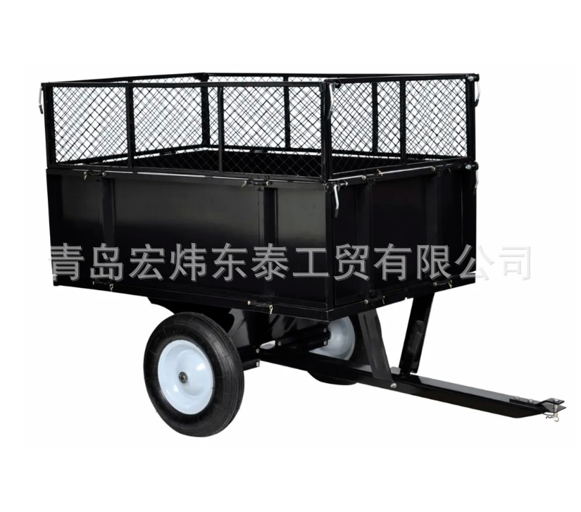 7Cube Steel Trailer dump Cart花园工具车拖拉机倾倒式翻斗拖车