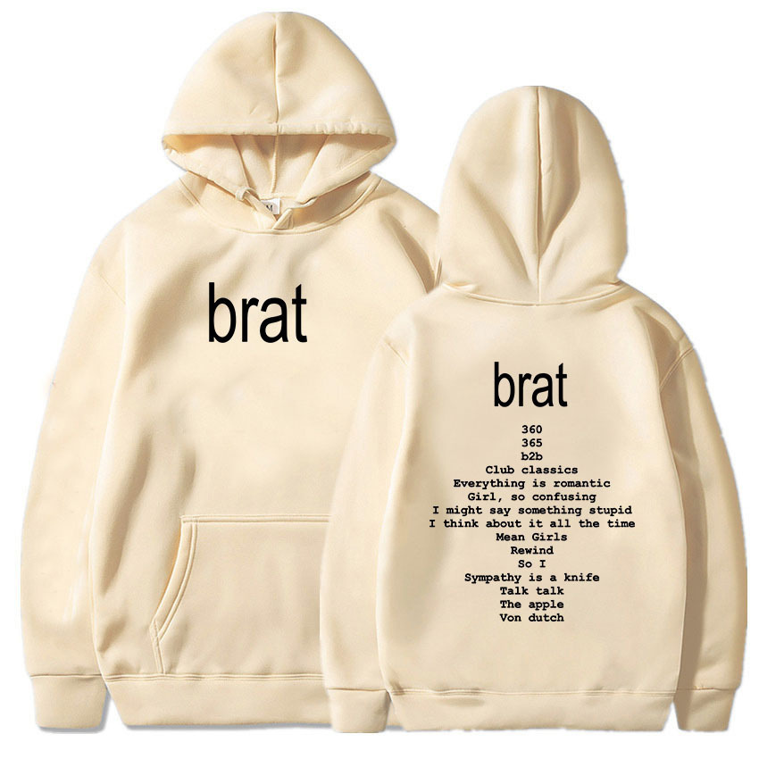 2024 Album Brat Graphic Printing Sudaderas Charli XCX Singer