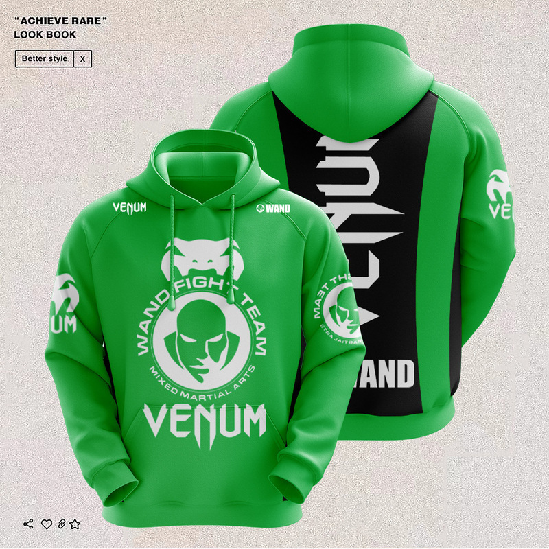 2024 Cross-border 3D Printing Boxing Tournament UF Venom Top AliExpress Men's Sweater Hoodie Pullover European and American in stock
