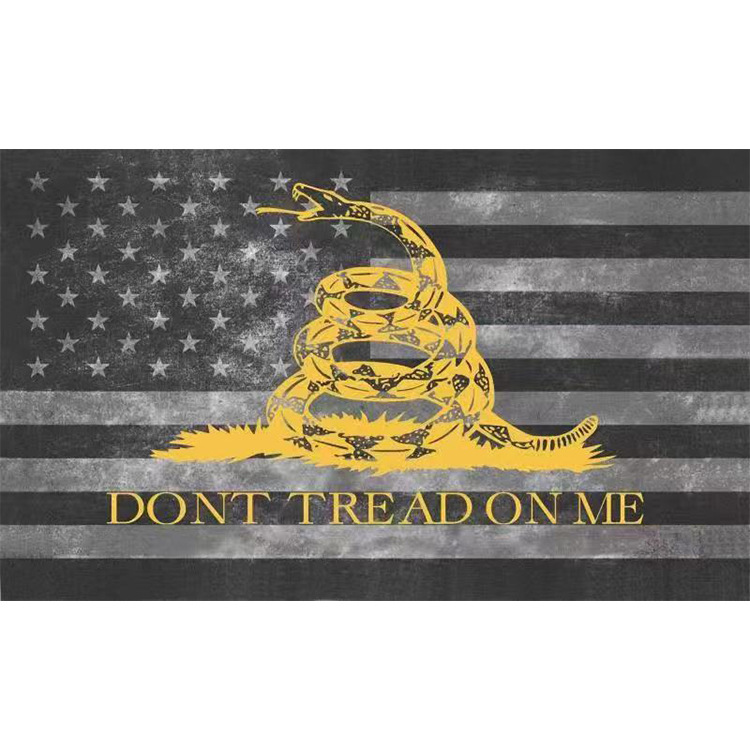 厂家跨境供应 黄蛇加兹登旗帜 Dont Tread On Me 68D涤纶布旗子