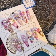 沐妍手工甲实拍梦幻扇面新中式古风国风奢华高级感穿戴甲