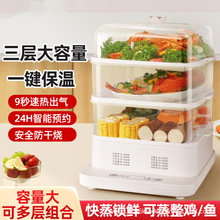 三层家用蒸锅蒸煮炖一体大容量多功能蒸汽蒸炉厂家直销电热锅