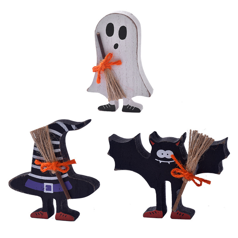 クロスボーダーハロウィン装飾木製ハロウィンゴーストバットオーナメントハロウィンレイヤードトレイドレスアップオーナメント|undefined