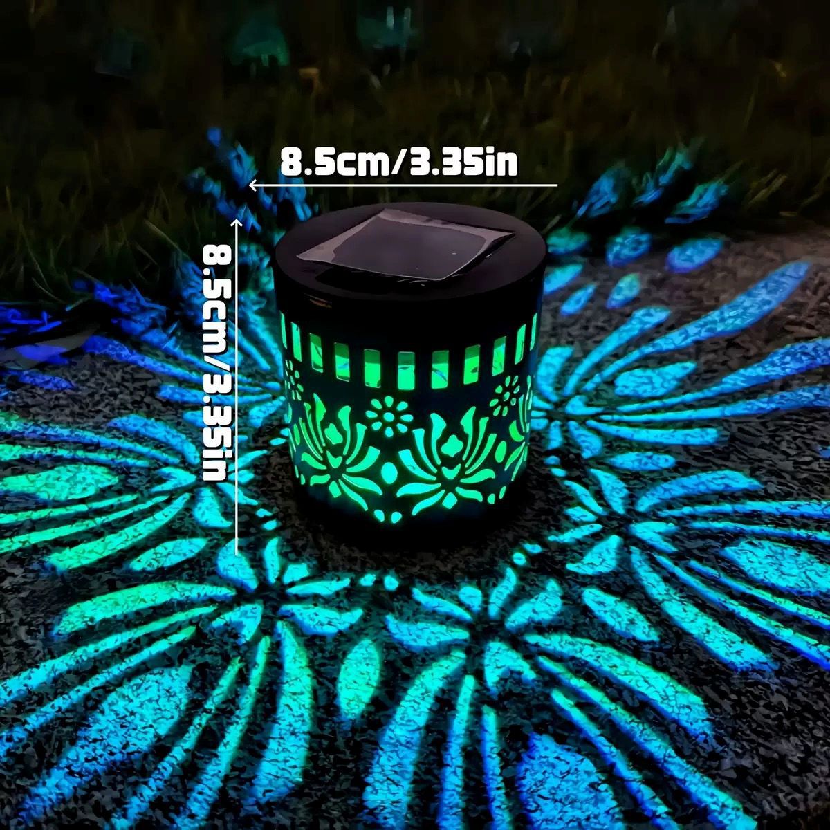 Lámpara de pared solar decorativa para jardín y patio, con proyección de mariposas y colibríes, de hierro forjado, colorida, para exteriores, tipo downlight.