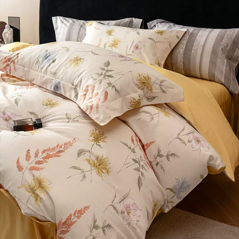 多喜爱美眠康纯棉印花小清新全棉床上四件套被套床单厂家批发代发