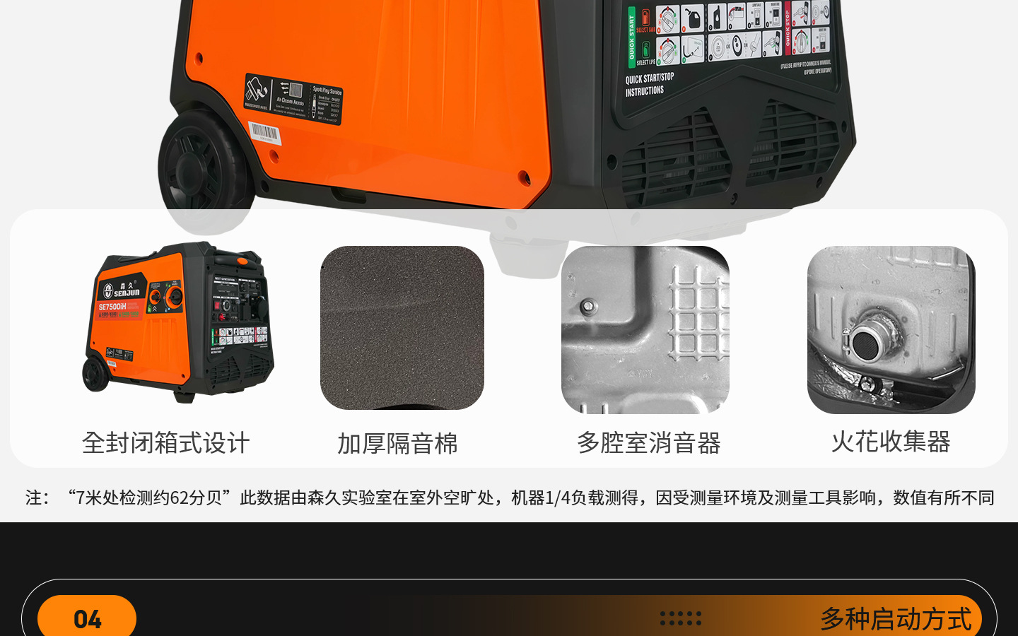Senjiu dual-fuel oil-gas dual-use gasoline/LPG liquefied gas 220V generator, silent, variable frequency, portable, outdoor use