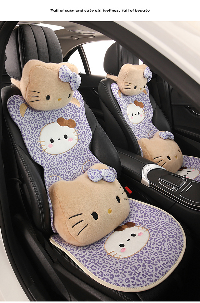 Car Headrest and Lumbar Support Cartoon Kt Cat Headrest Pillow, Car Headrest for All Seasons, Lumbar Pillow, Neck Pillow, Car Headrest