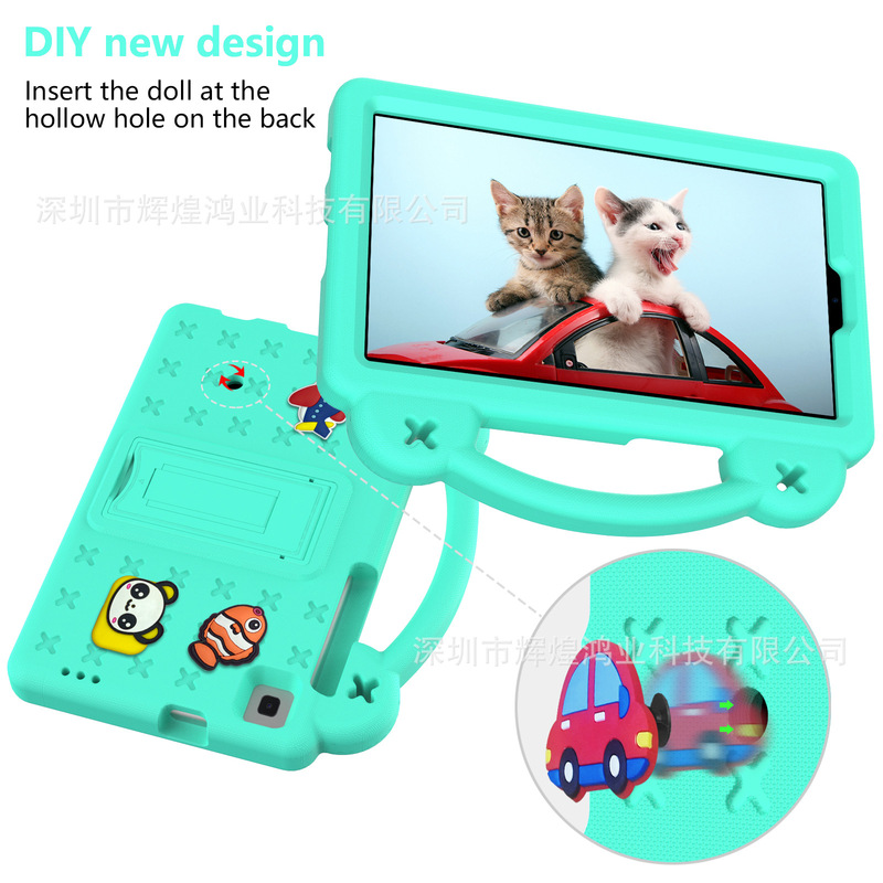 Cross-border new applicable Samsung Tab A 8.0 T290 flat panel protective cover T295 with bracket cartoon buckle EVA