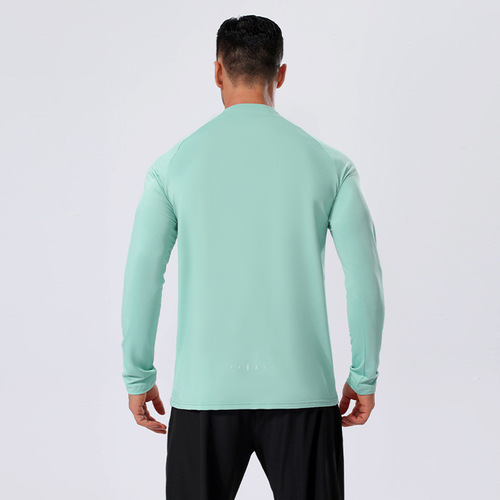 lulu autumn and winter new men's sports small collar half-zip long-sleeved tops outdoor running fitness quick-drying clothes