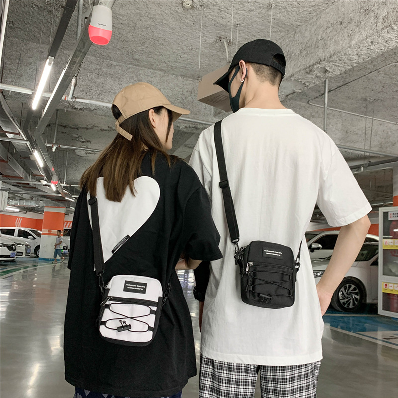 67g Weight Zipper Closure Type Single Shoulder Strap Strap Type Crossbody Bag Bags Type Nylon Material Letter Pattern Streetwear Style Square Shape Khaki, Light Grey, White, Black Color Small Size Small Nylon Letter Streetwear Square Zipper Crossbody Bag 51