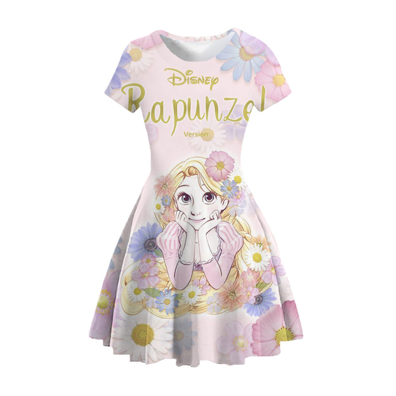 Diz N Frozen Anna Elsa Princess 3D Dress Girls Birthday Party Children Cosplay