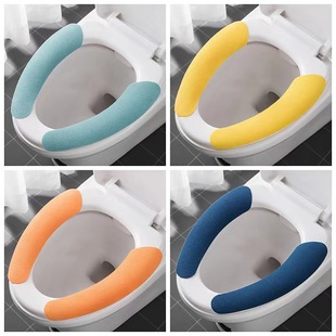 Factory Direct Supply of Classic Solid Color Cuttable Toilet Cover, Universal Velvet Toilet Seat for All Seasons, Bathroom Toilet Seat