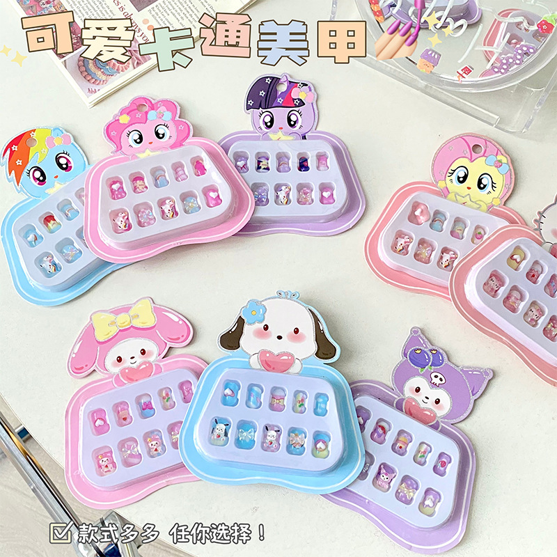 Factory wholesale new children's wearing nail art girl handmade diy nail art creative production decorative fake nail stickers