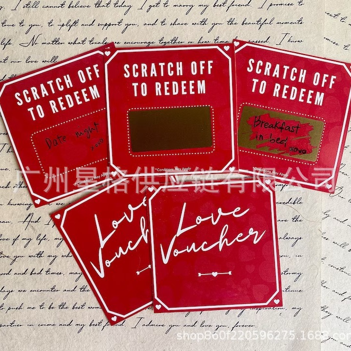Love Scratch-off Custom DYI Gift 2024亚马逊新款情人节刮刮乐