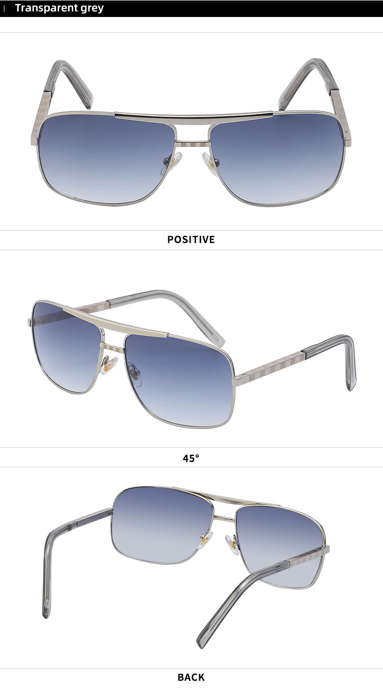 Elegant, Lady Style Grey Color Elegant Lady Solid Color PC UV400 Protection Square Full Frame Women's Sunglasses