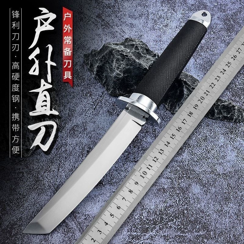 Прямой нож для кемпинга на открытом воздухе, полевой тактический нож для выживания, интегрированный нож с килем, японский нож Sanmei, портативный тактический нож для кемпинга